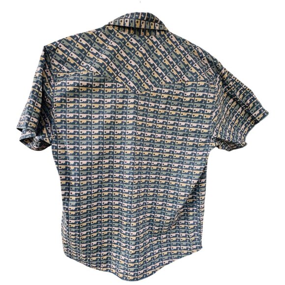 Howler Bros H Bar B Snap Shirt M Black Cactus Desert Short Sleeve Snap Western - Picture 2 of 8